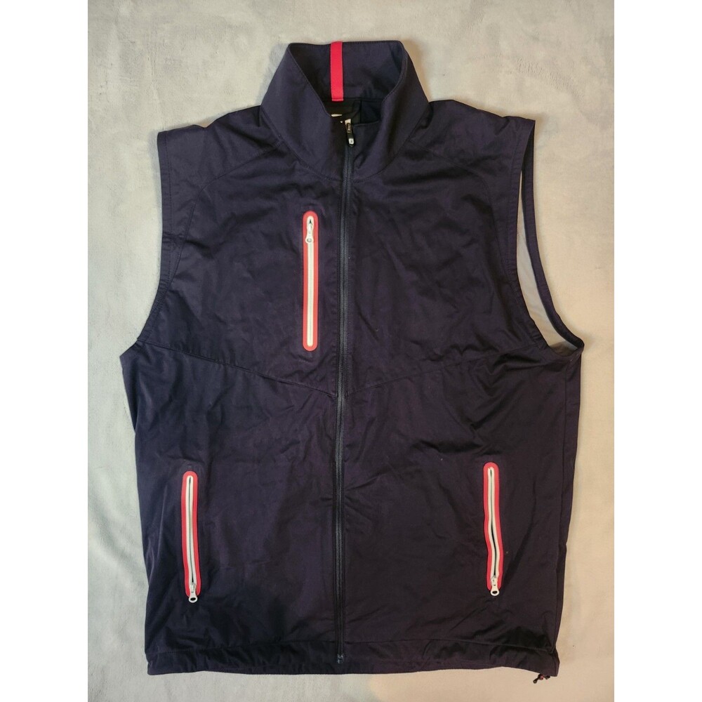 FootJoy FJ Mens Full Zip Golf Vest Size M Navy Blue Lightweight Wind Layer